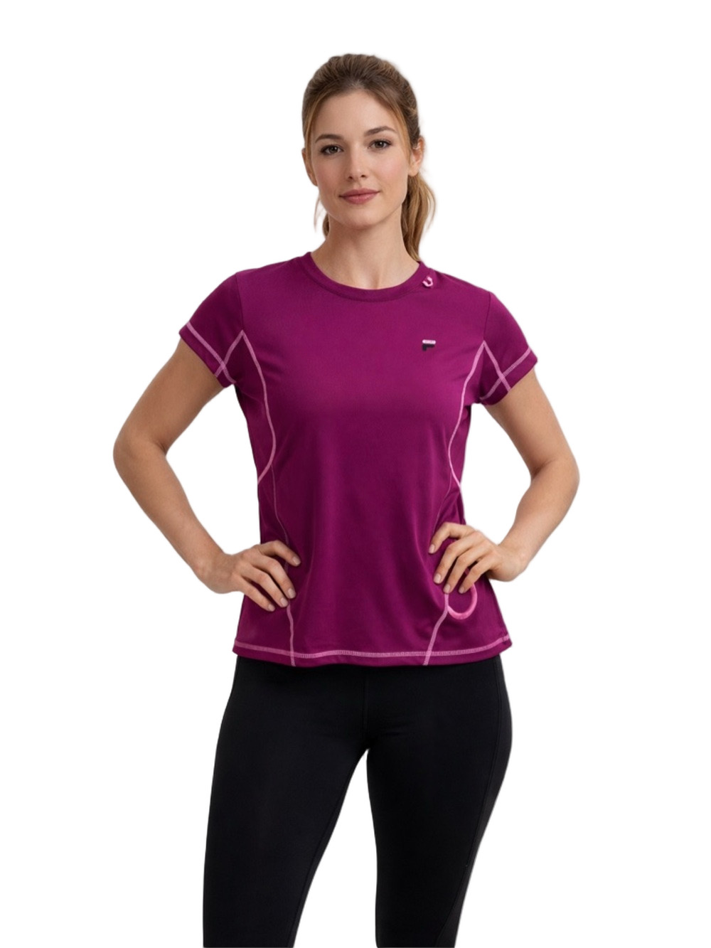 Fila sport fuchsia athletic moisture wicking sporty tee shirt